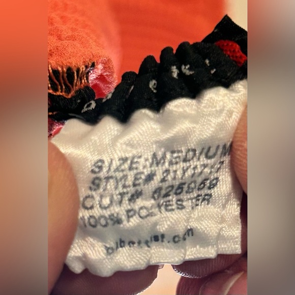 Babette Crinkle Sheer Tank Top Coral/Orange Size Medium EUC - Picture 9 of 9